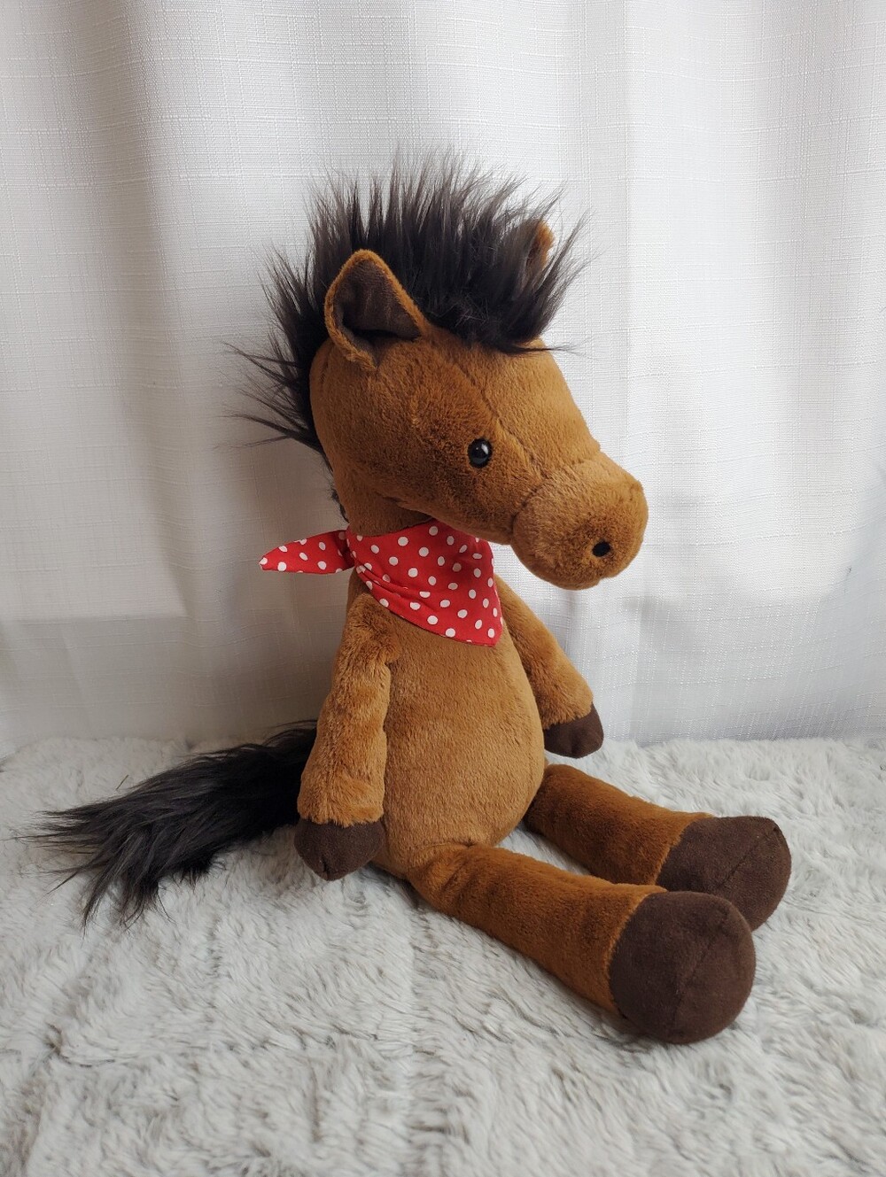 Jellycat London 15" Orson Horse Brown Plush Stuffed Pony Red Bandana HTF RETIRED